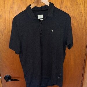 rag & bone Men's Black Short-Sleeve Polo with Subtle Logo
